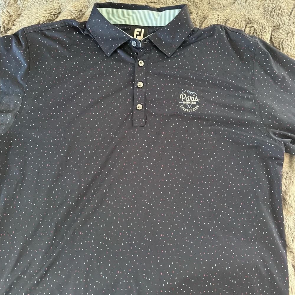 FootJoy Dark Blue Polo with Dotted Design